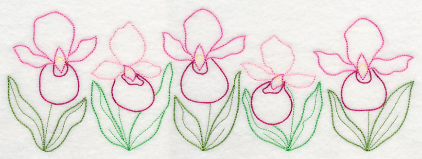 Lovely Lady's Slipper Border (Vintage)
