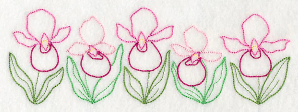 Lovely Lady's Slipper Border (Vintage) - Image 3