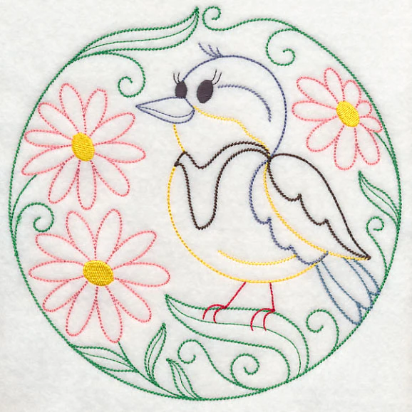 Meadowlark and Daisies (Vintage)