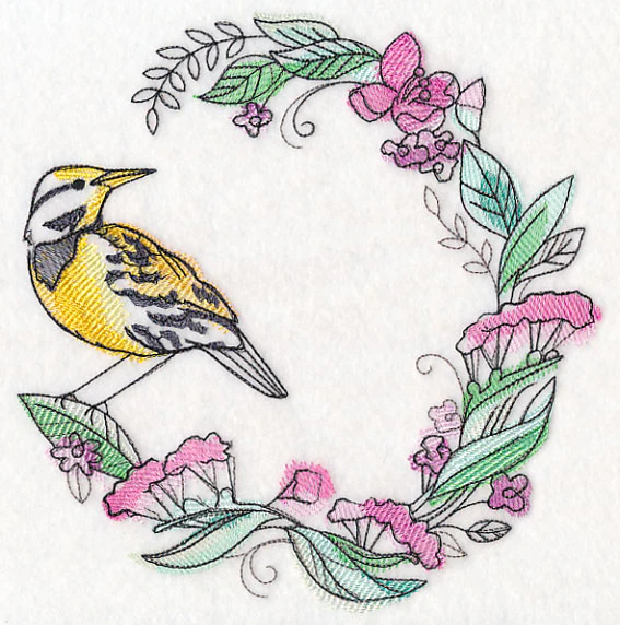 Meadowlark Wreath in Watercolor - Image 6