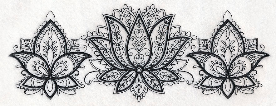 Mehndi Floral Trio (Blackwork) - Image 5