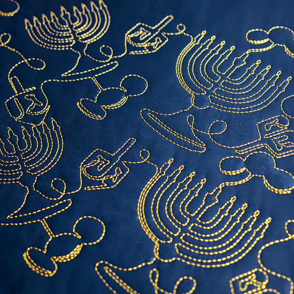 Menorahs and Gelt on Hanukkah  (Edge-to-Edge Quilting) - Image 8