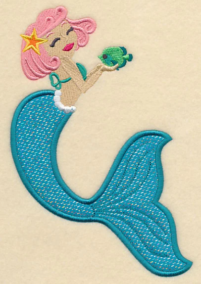Mermaid and Fish (Applique) - Image 3