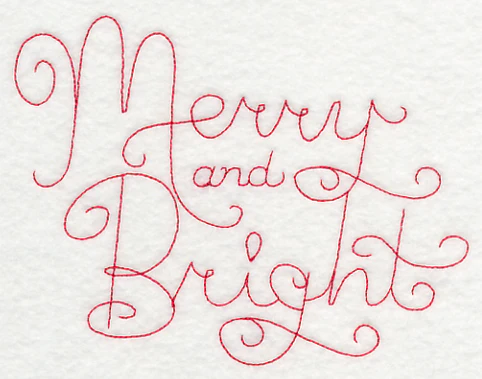 Merry and Bright (Redwork) - Image 3