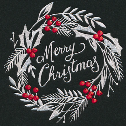 Merry Christmas Bliss Wreath (Whitework) - Image 3
