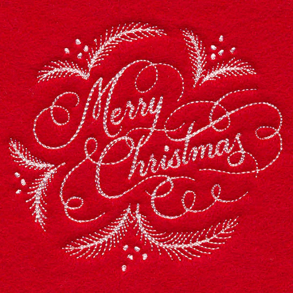 Merry Christmas Calligraphy (Whitework) - Image 7
