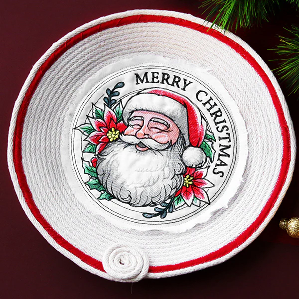 Merry Christmas Santa with Poinsettias Stamp - Image 4