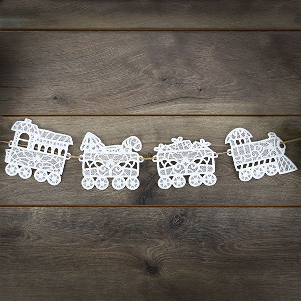Merry Christmas Train Bunting - Caboose (Lace) - Image 4