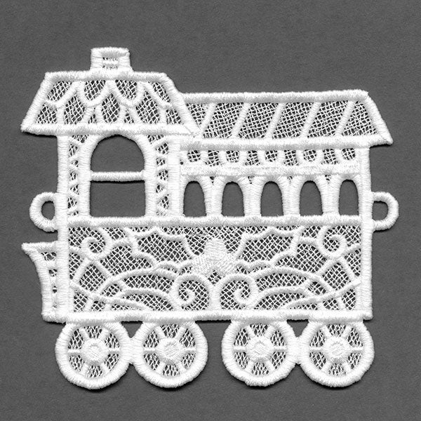 Merry Christmas Train Bunting - Caboose (Lace) - Image 5
