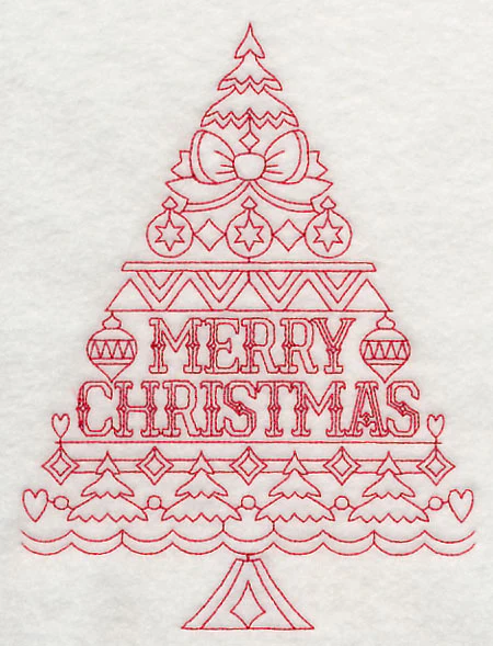 Merry Christmas Tree (Redwork) - Image 2