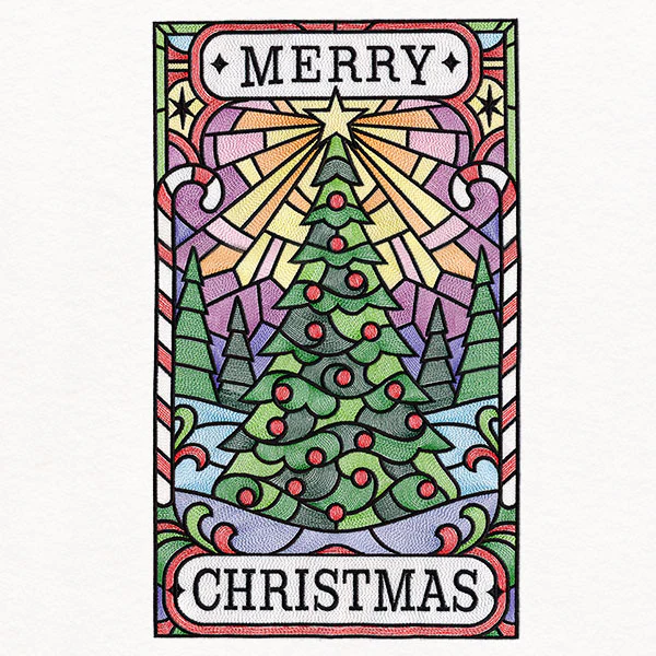 Merry Christmas Tree Stained Glass Sign - Image 16