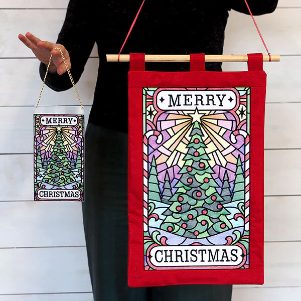 Merry Christmas Tree Stained Glass Sign - Image 9