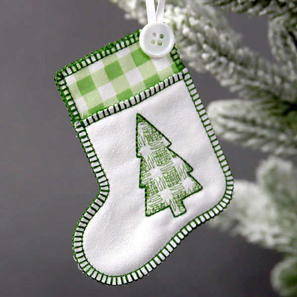 Merry Christmas Tree Stocking Ornament (In-the-Hoop) - Image 5