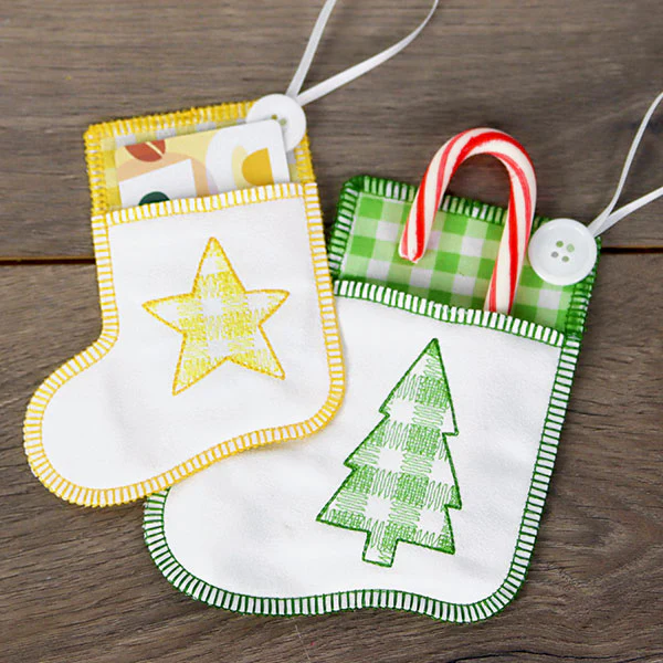 Merry Christmas Tree Stocking Ornament (In-the-Hoop) - Image 6