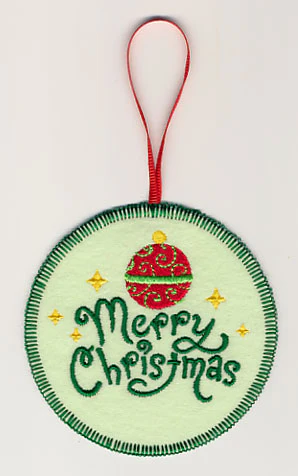 Merry Christmas with Ornament (In-the-Hoop)