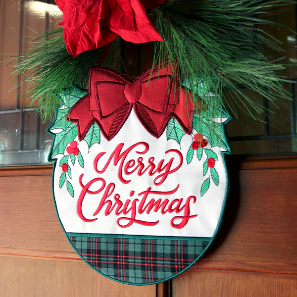 Merry Christmas Wreath Sign (In-the-Hoop)
