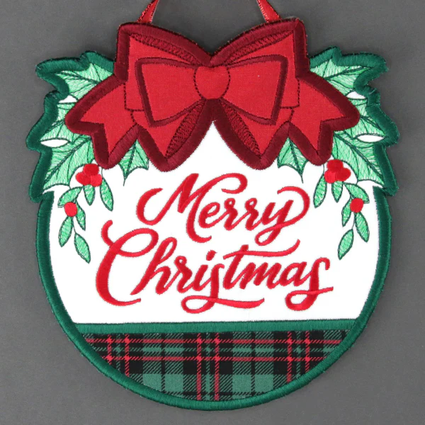 Merry Christmas Wreath Sign (In-the-Hoop) - Image 4