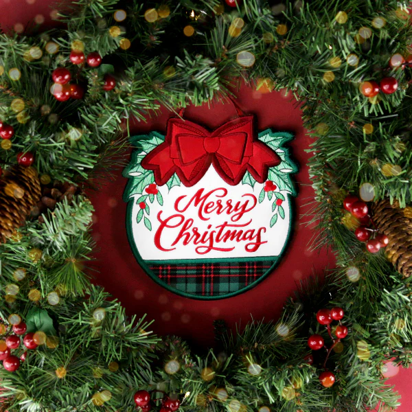 Merry Christmas Wreath Sign (In-the-Hoop) - Image 6