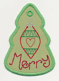 Merry Ornament Gift Tag (In-the-Hoop) - Image 2