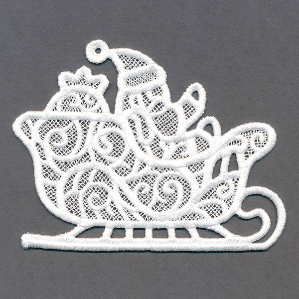 Merry Santa's Flight Sleigh Bunting (Lace) - Image 7