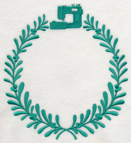 Monogram Wreath - Machine Embroidery - Image 2