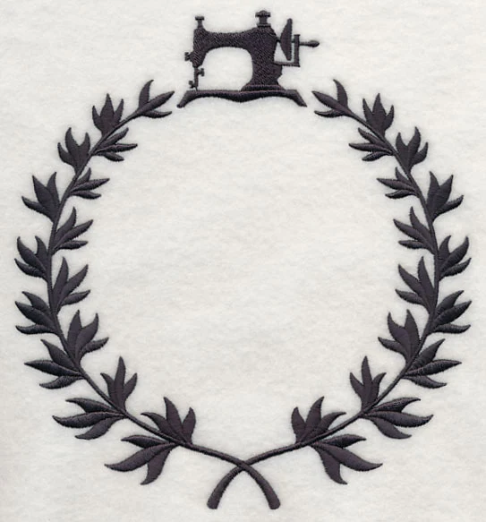 Monogram Wreath - Vintage Sewing Machine