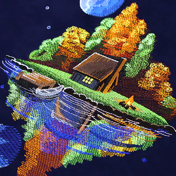 Moonlit Fall Cabin Scene - Image 2