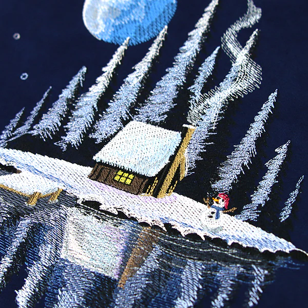 Moonlit Winter Cabin Scene - Image 6