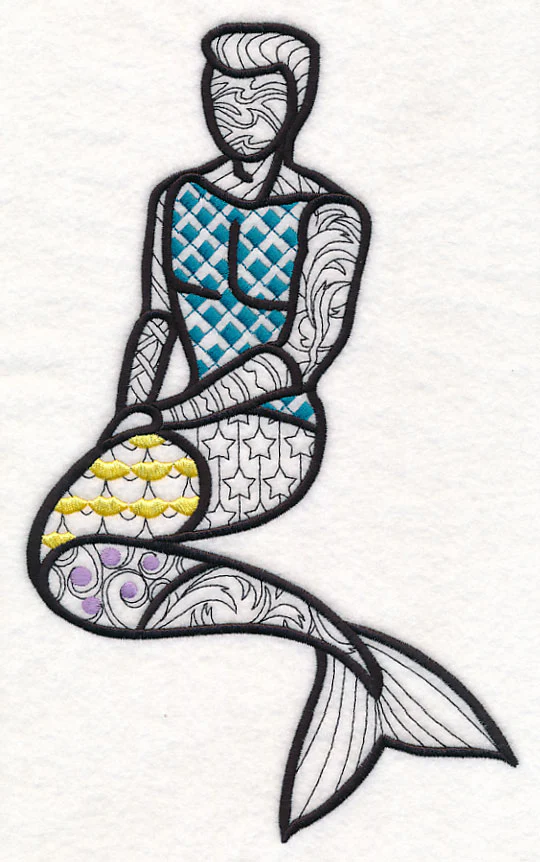 Mystical Merman (Blackwork) - Image 5