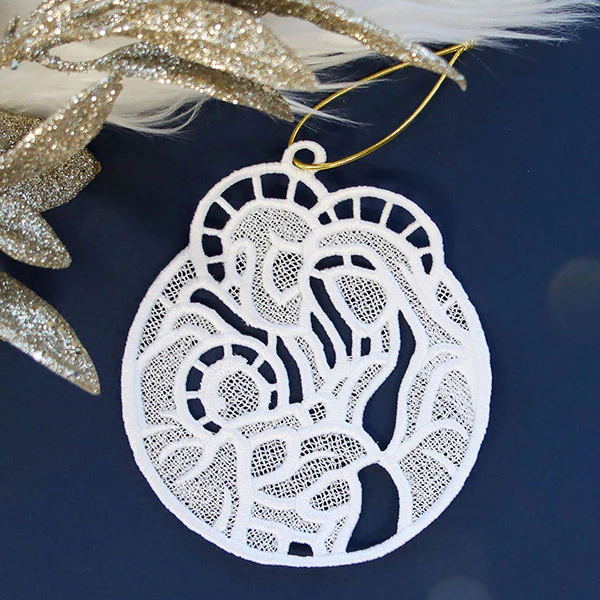 Nativity Treasures Ornament - Holy Family (Lace)
