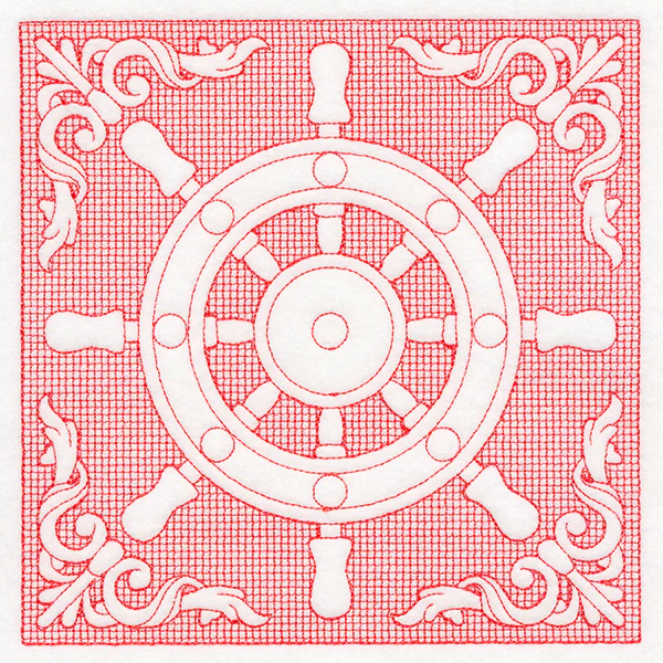 Nautical Adventures Ship's Wheel (Trapunto) - Image 2