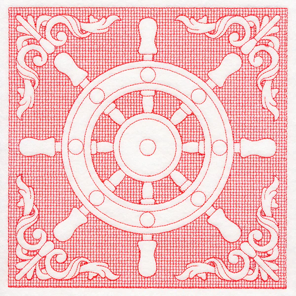 Nautical Adventures Ship's Wheel (Trapunto) - Image 6