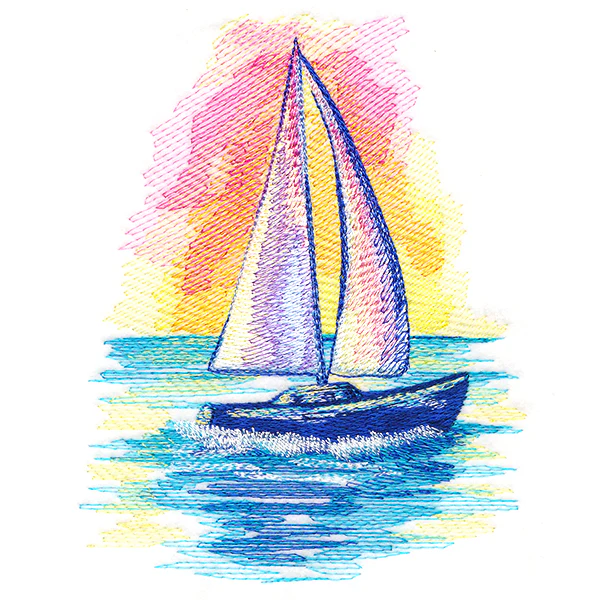 Nautical Dreams Sailboat in Watercolor - Image 5