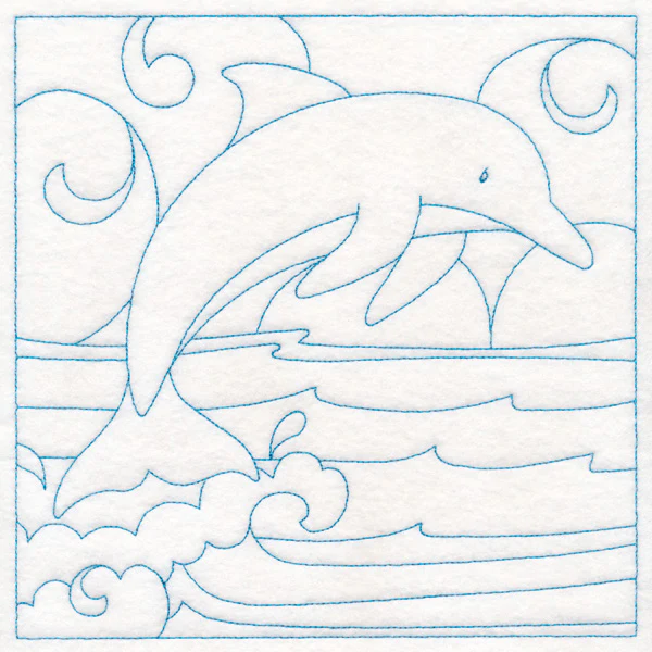 Nautical Quilting - Dolphin (Double Run)