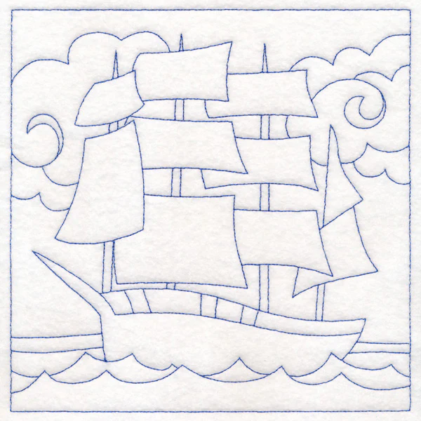Nautical Quilting - Galleon (Double Run)
