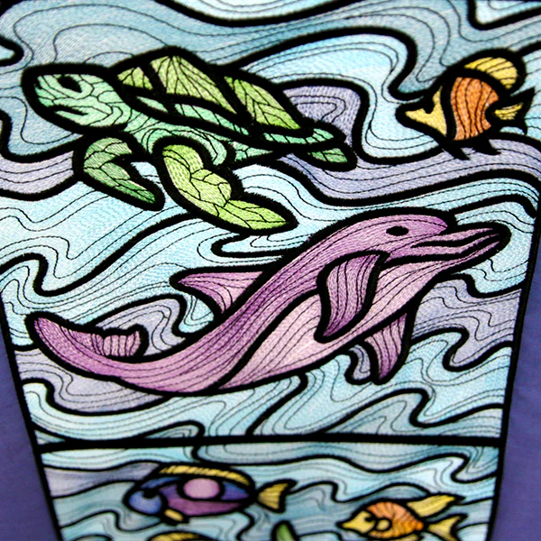 Nautical Stained Glass Square - Dolphin - Image 15