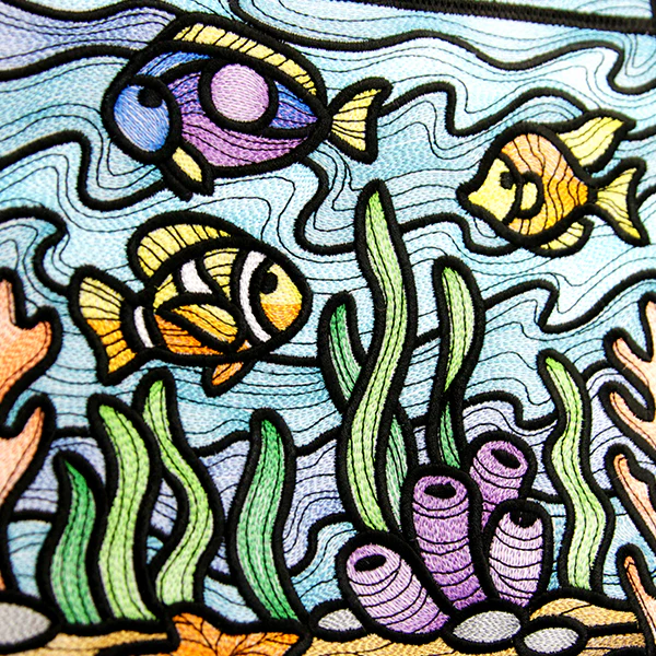 Nautical Stained Glass Square - Fish - Image 6