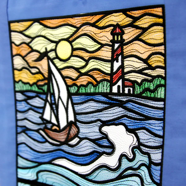 Nautical Stained Glass Square - Sailboat - Image 12