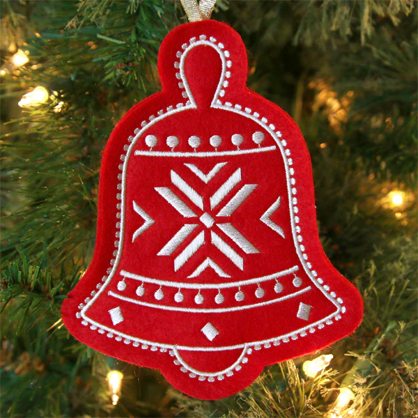 Nordic Christmas Ornament - Bell (In-the-Hoop) - Image 3
