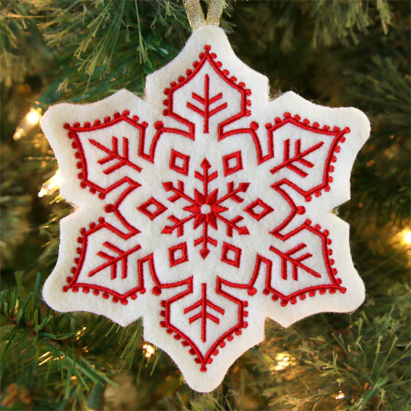 Nordic Christmas Ornament - Snowflake (In-the-Hoop) - Image 3