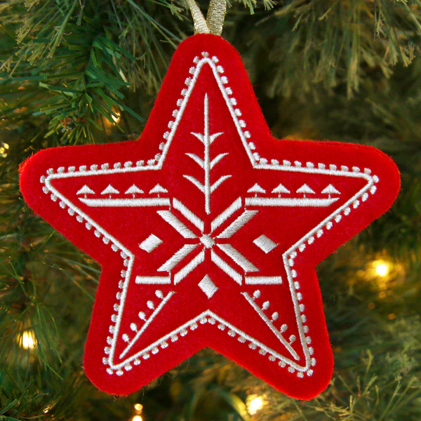 Nordic Christmas Ornament - Star (In-the-Hoop) - Image 3