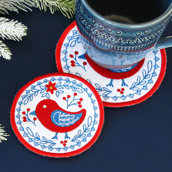 Nordic Necessities Coaster - Bird (In-the-Hoop) - Image 8