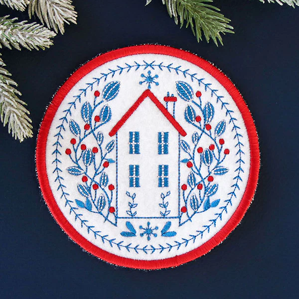 Nordic Necessities Coaster - House (In-the-Hoop)