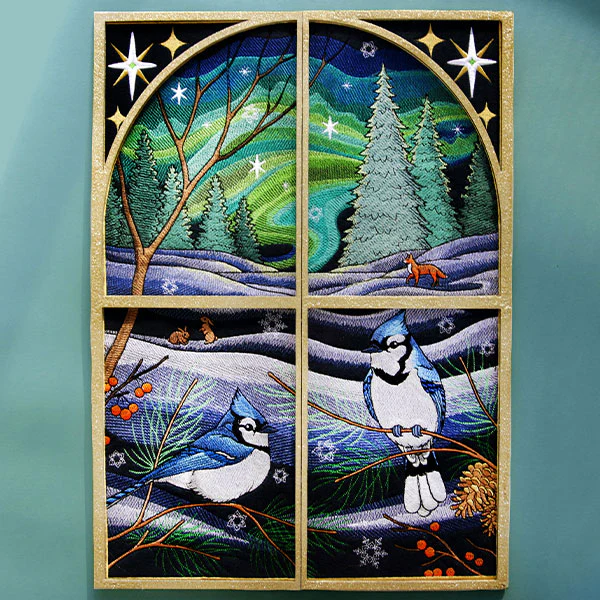 Northern Lights Blue Jays Panel Scene - Bottom Left - Image 15