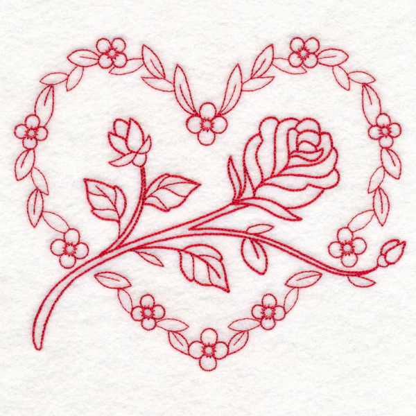 Nostalgic Nature - Heart (Redwork) - Image 2
