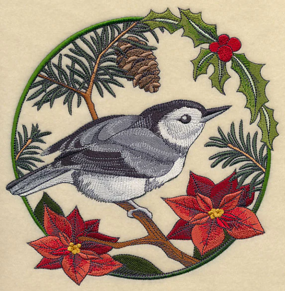 Nuthatch in Christmas Blooms - Image 6