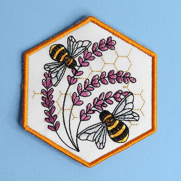 Oh Honey Bee & Lavender Coaster (In-the-Hoop) - Image 3