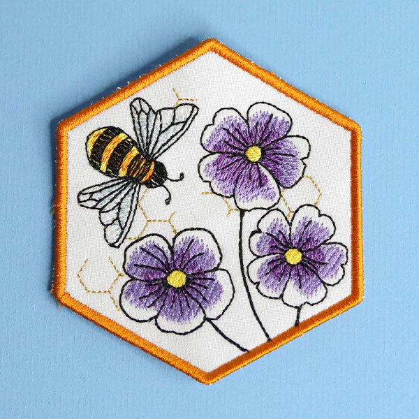 Oh Honey Bee & Violet Coaster (In-the-Hoop) - Image 4