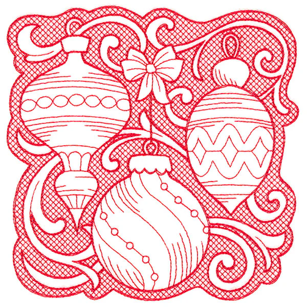 Ornaments of Christmas Square (Trapunto) - Image 3