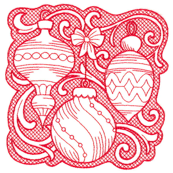 Ornaments of Christmas Square (Trapunto) - Image 4